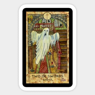 Two Of Swords. Major Arcana Tarot Card. Sticker